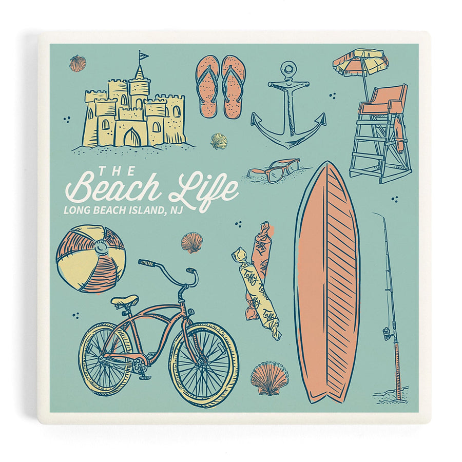 Long Beach Island, New Jersey, The Beach Life, Coasters Coasters Lantern Press 