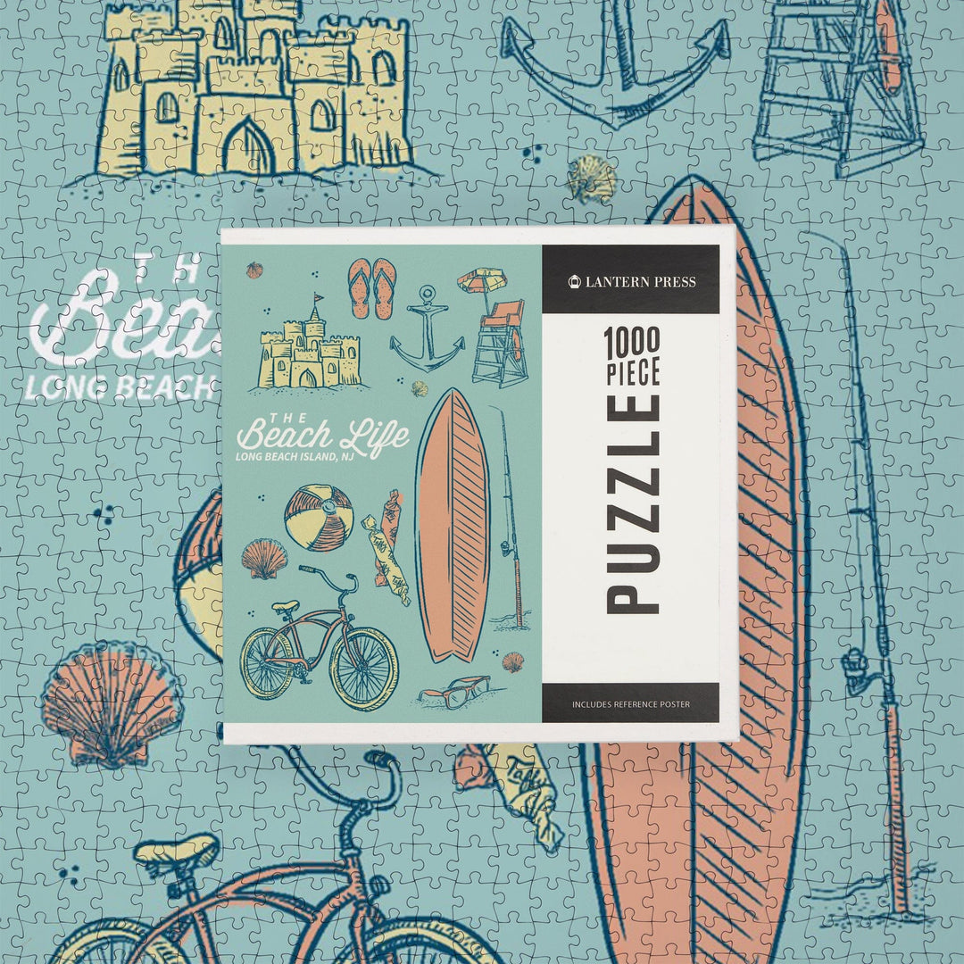 Long Beach Island, New Jersey, The Beach Life, Jigsaw Puzzle Puzzle Lantern Press 