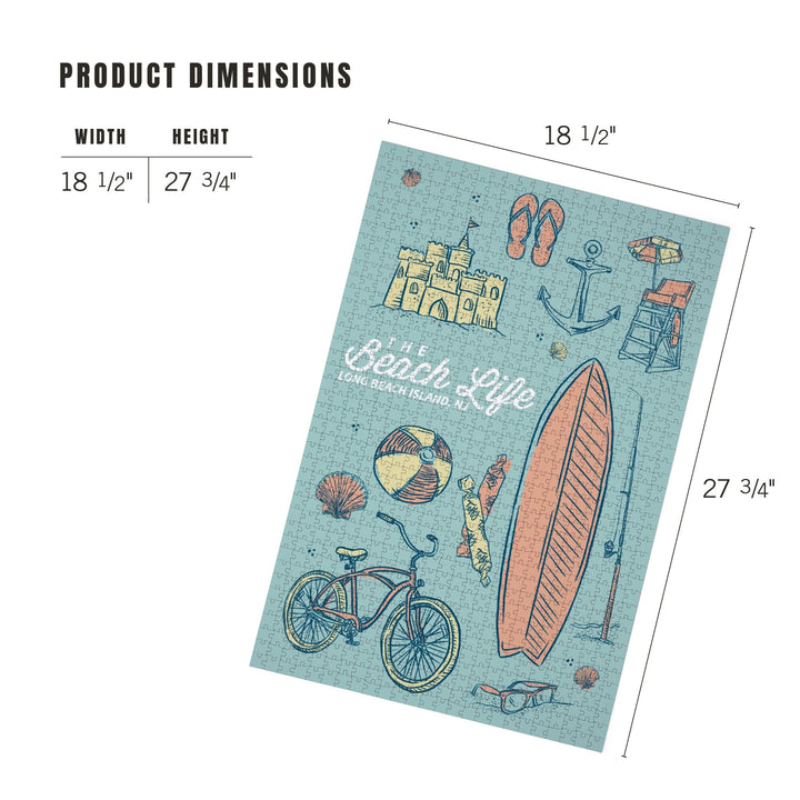 Long Beach Island, New Jersey, The Beach Life, Jigsaw Puzzle Puzzle Lantern Press 