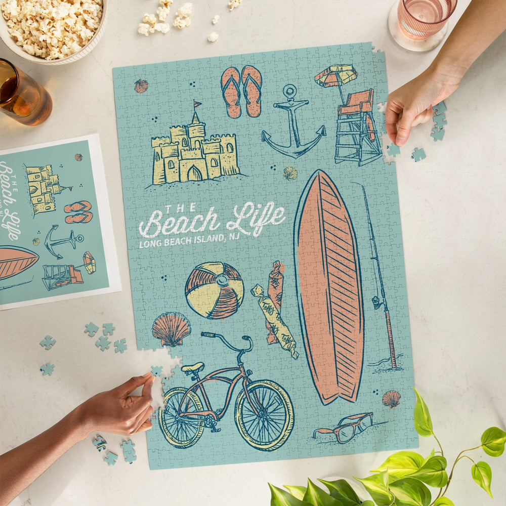 Long Beach Island, New Jersey, The Beach Life, Jigsaw Puzzle Puzzle Lantern Press 