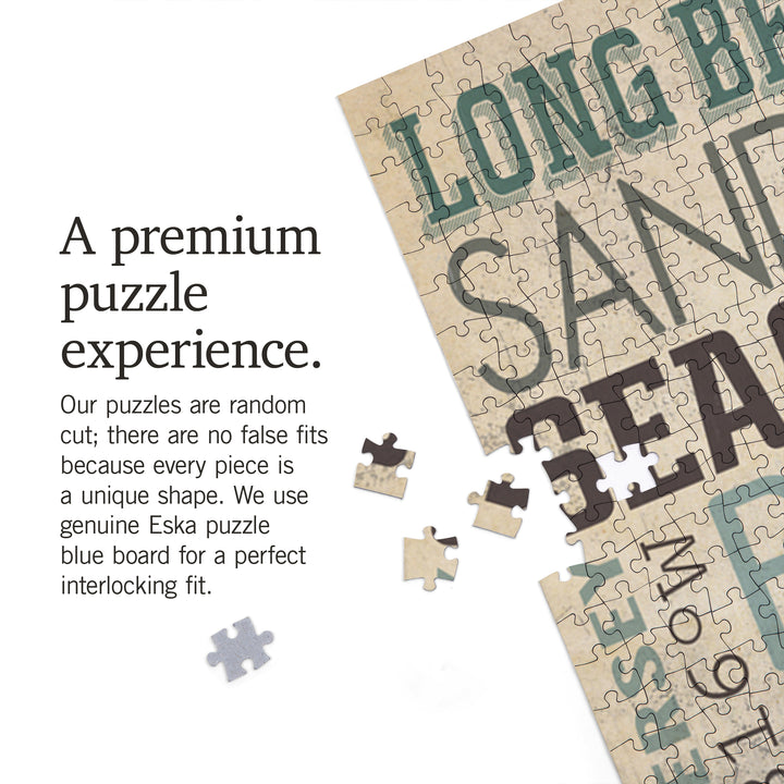 Long Beach Island, New Jersey, Typography (#2), Jigsaw Puzzle Puzzle Lantern Press 