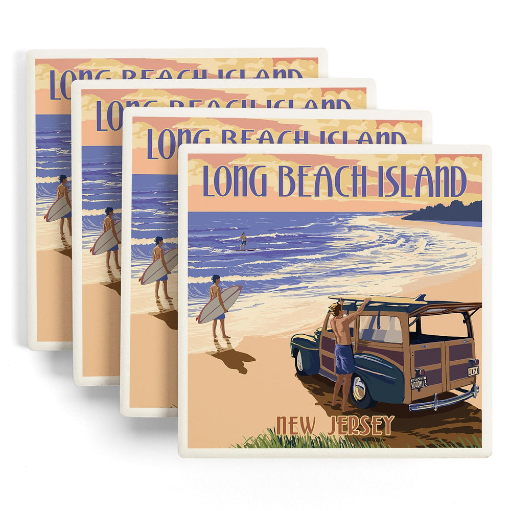 Long Beach Island, New Jersey, Woody On The Beach, Coasters Coasters Lantern Press 