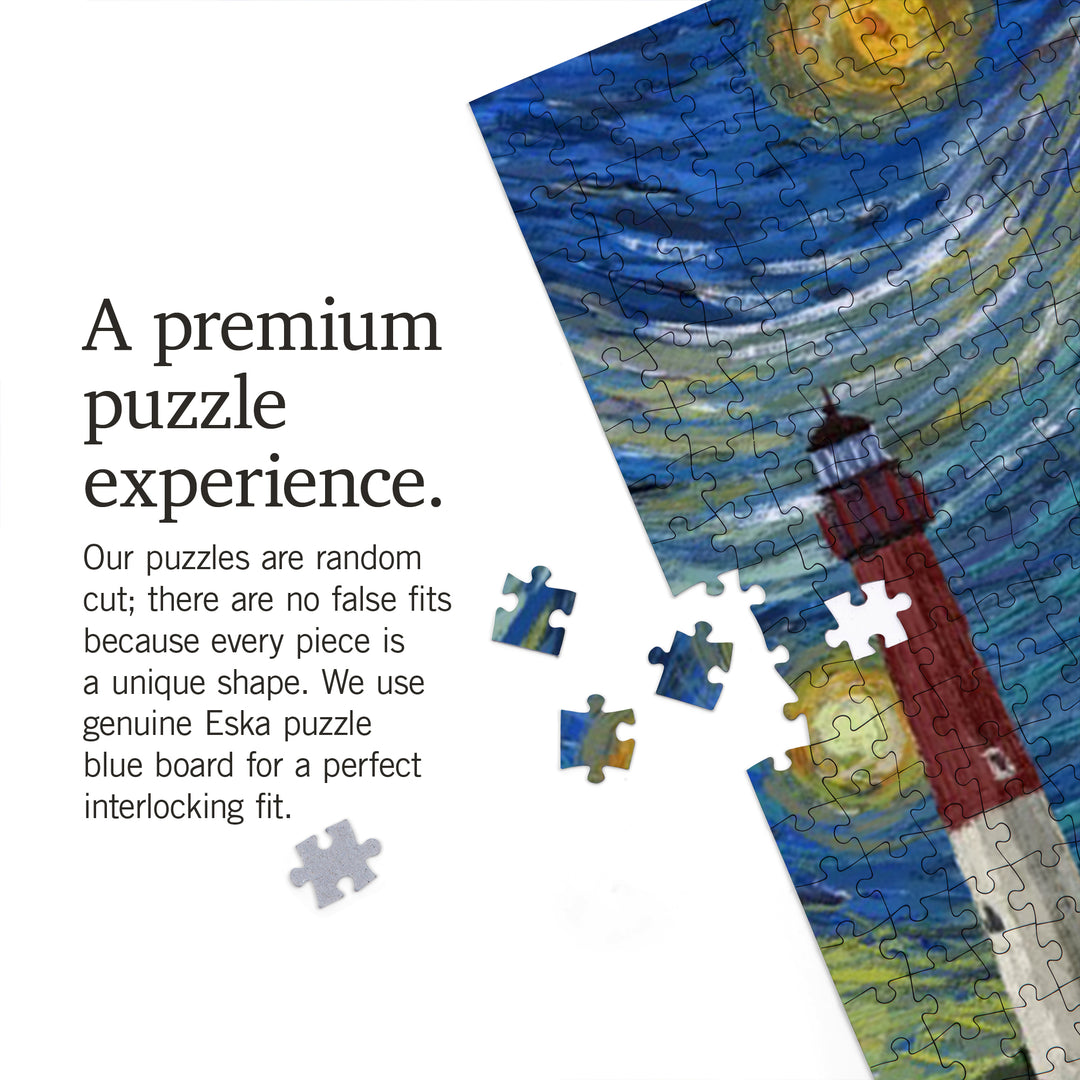 Long Beach, Washington, Starry Night, Bigfoot on the Beach, Jigsaw Puzzle Puzzle Lantern Press 