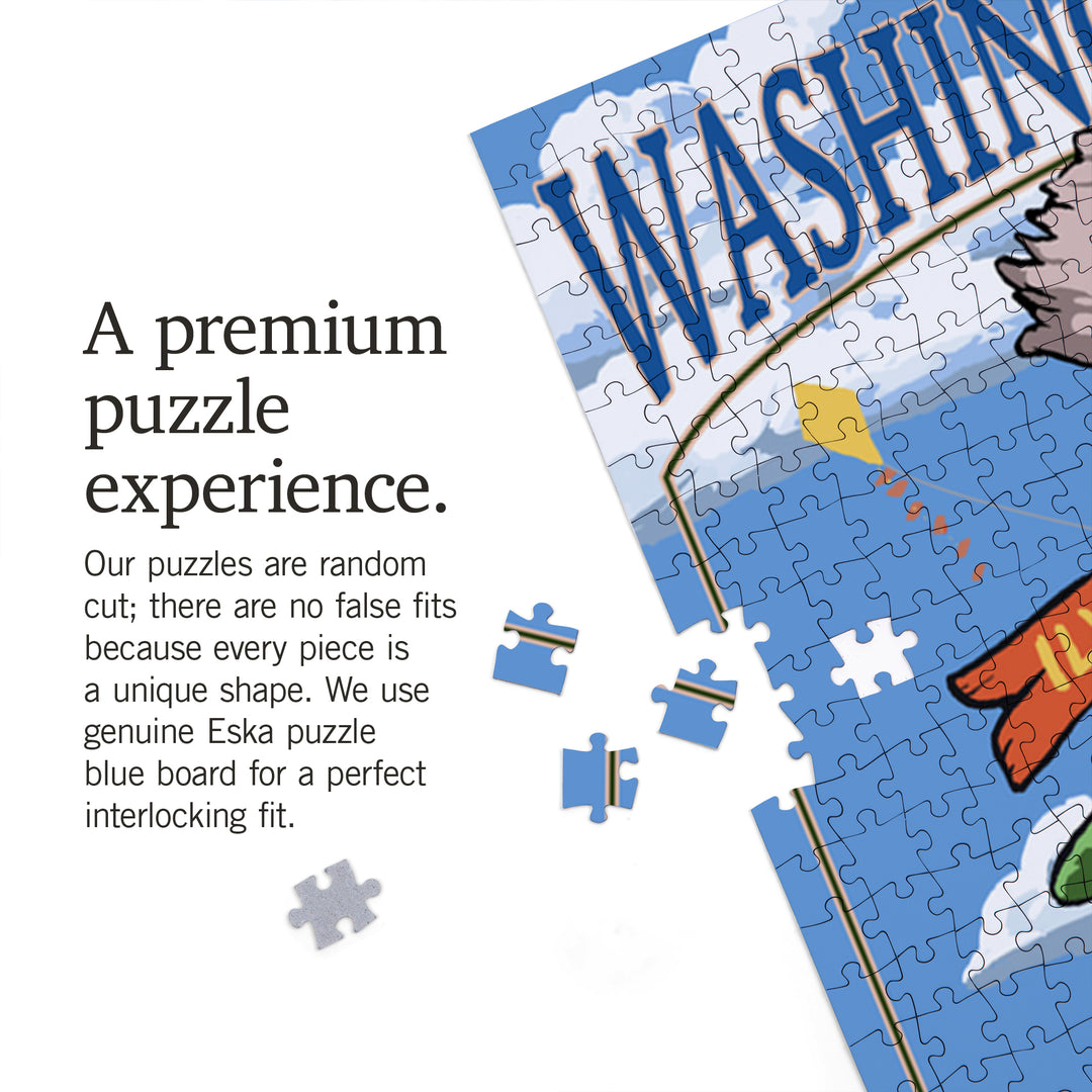 Long Beach, Washington, Washington Coast, Destination Signpost, Jigsaw Puzzle Puzzle Lantern Press 