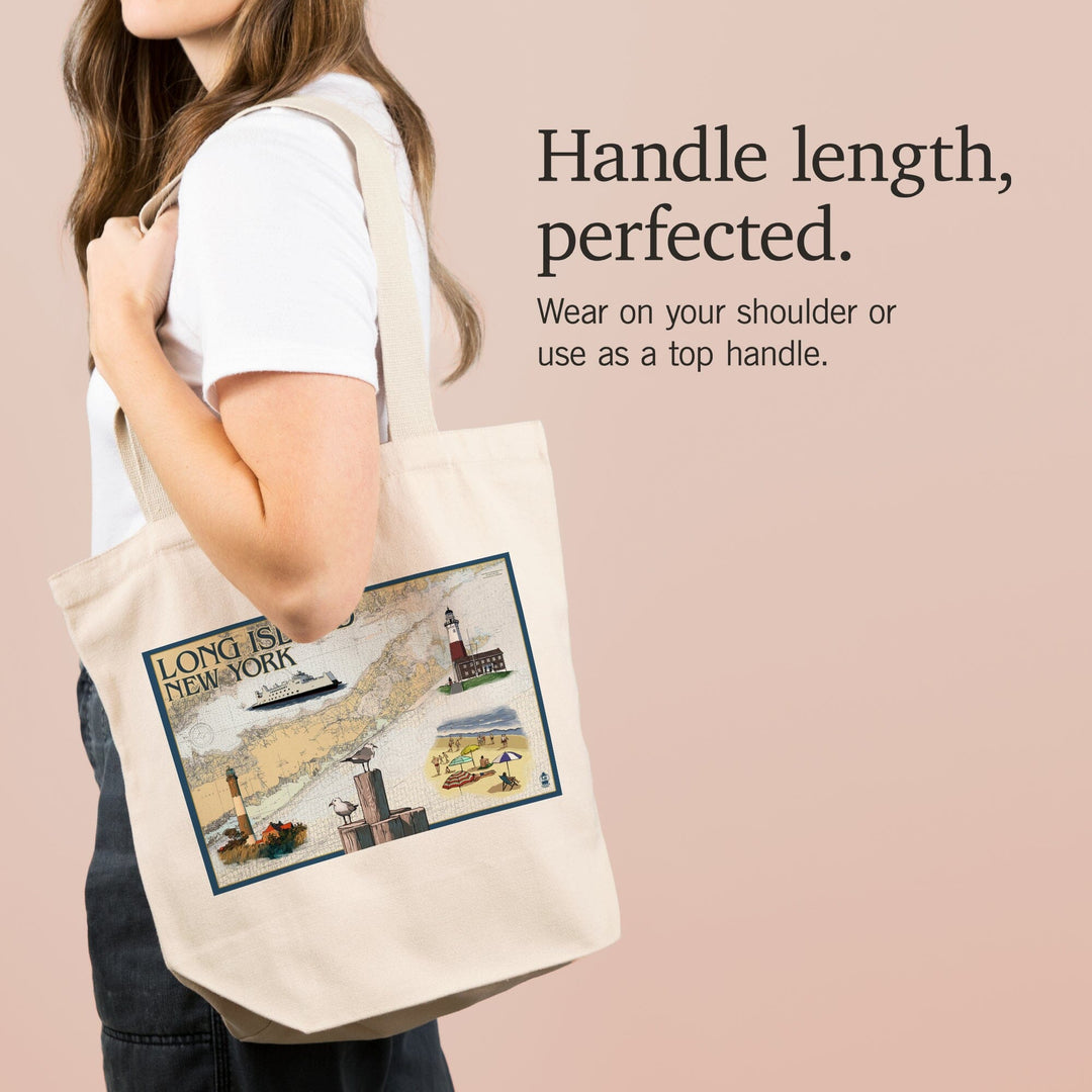 Long Island, New York, Nautical Chart, Tote Bag Totes Lantern Press 