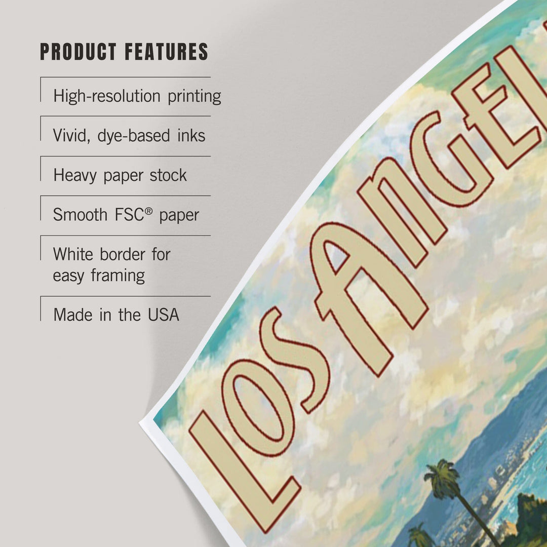 Los Angeles, California, Camper Van, Art & Giclee Prints Art Lantern Press 