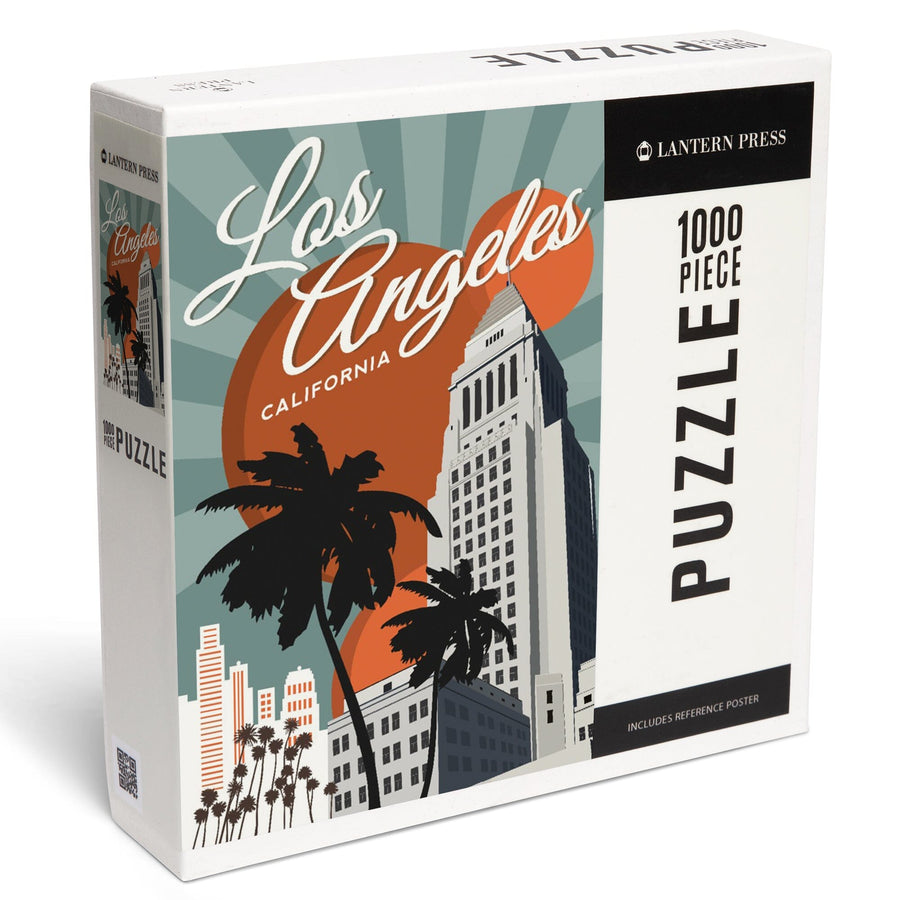 Los Angeles, California, City Hall, Jigsaw Puzzle Puzzle Lantern Press 
