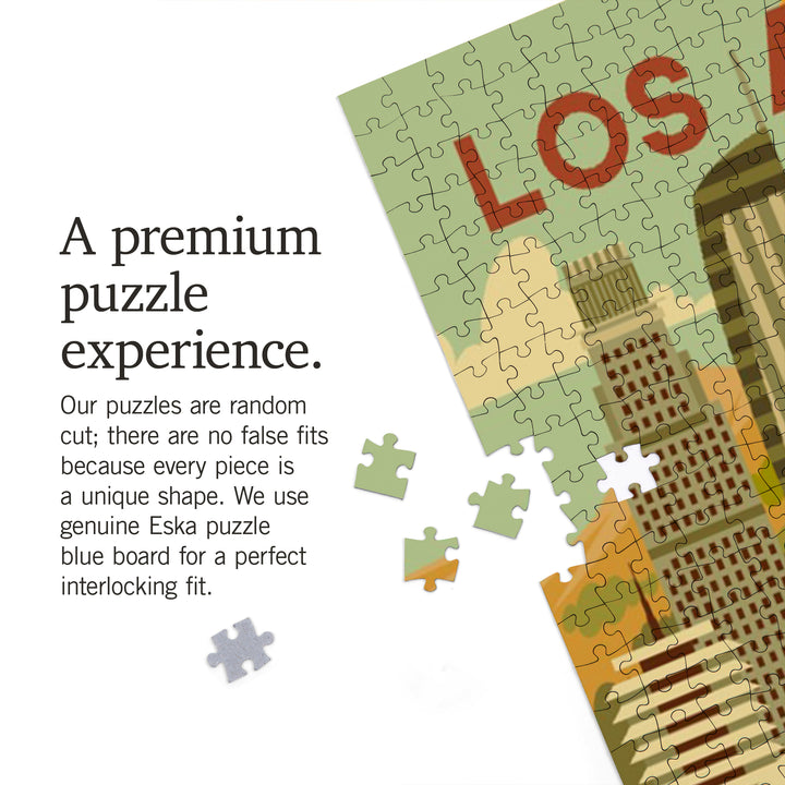 Los Angeles, California, City of Angels, Geometric City Series, Jigsaw Puzzle Puzzle Lantern Press 