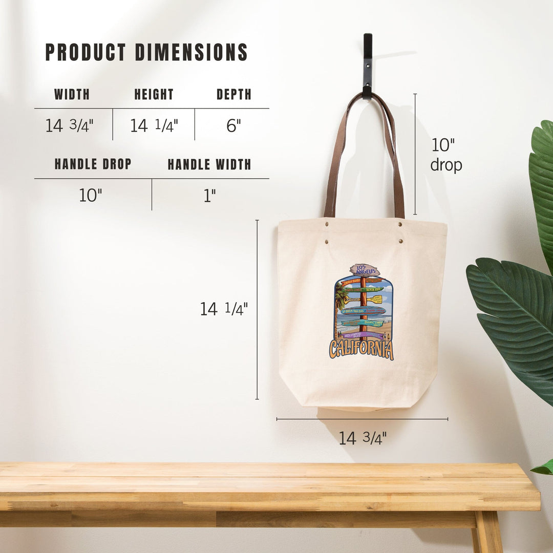 Los Angeles, California, Destination Sign, Contour, Lantern Press Artwork, Accessory Go Bag - Lantern Press