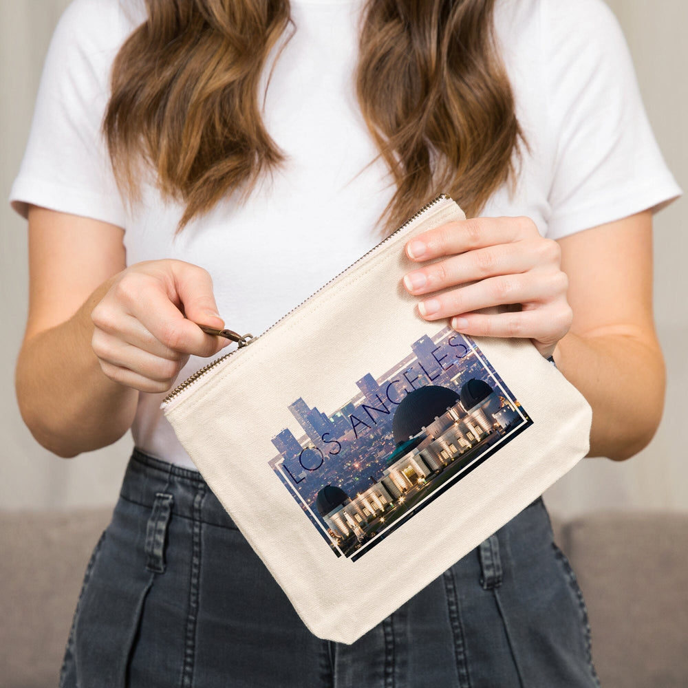 Los Angeles, California, Griffith Conservatory and Skyline, , Photography, Organic Cotton Zipper Pouch, Go Bag Go Bag Lantern Press 