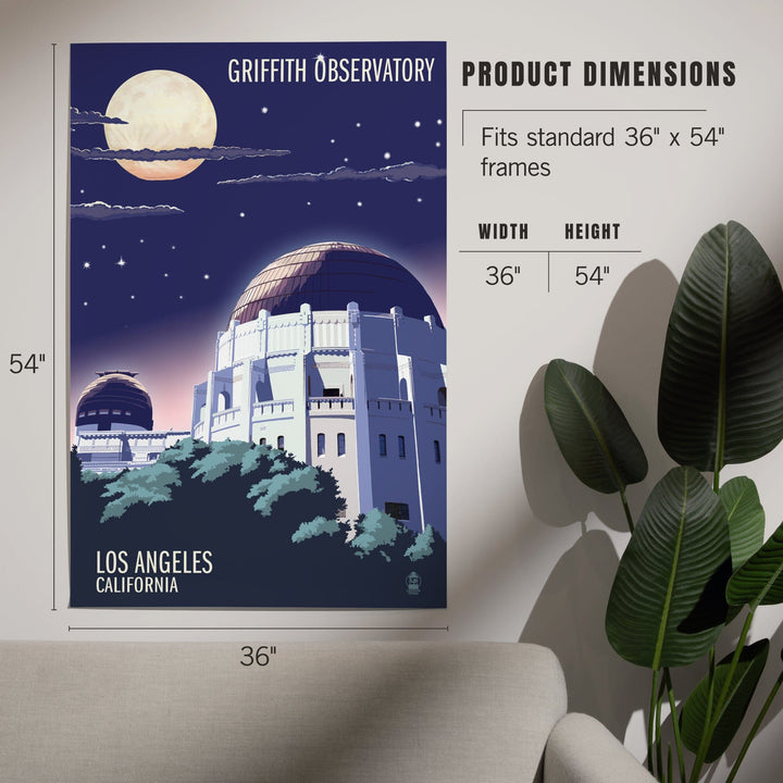 Los Angeles, California, Griffith Observatory at Night, Art & Giclee Prints Art Lantern Press 