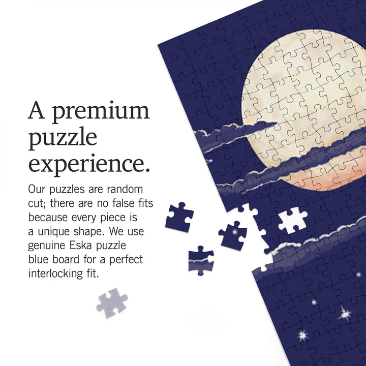 Los Angeles, California, Griffith Observatory at Night, Jigsaw Puzzle Puzzle Lantern Press 