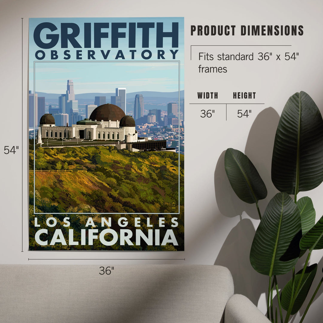 Los Angeles, California, Griffith Observatory Day Scene, Art & Giclee Prints Art Lantern Press 