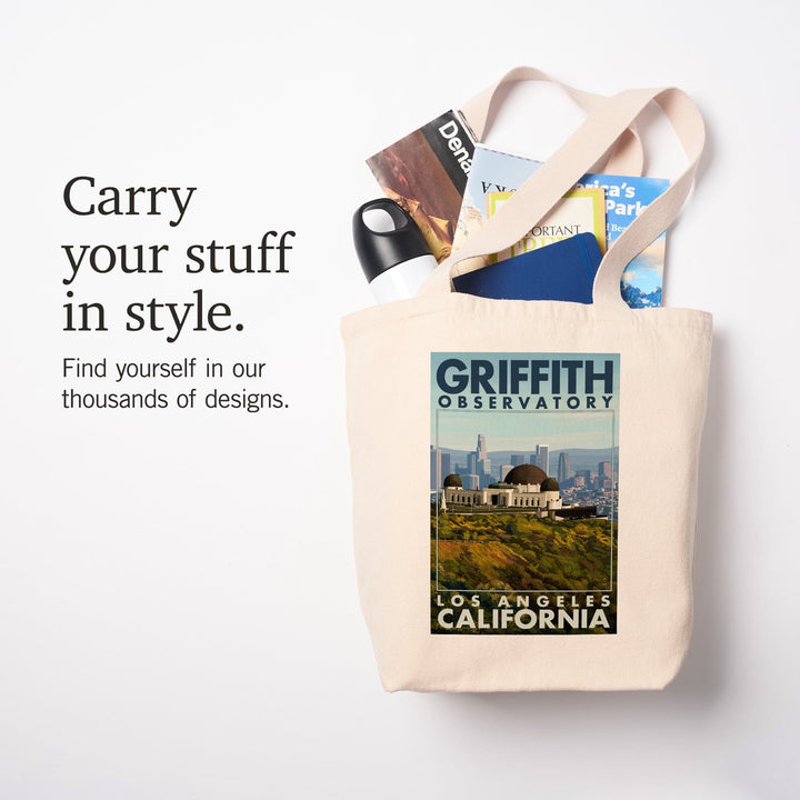 Los Angeles, California, Griffith Observatory Day Scene, Tote Bag Totes Lantern Press 