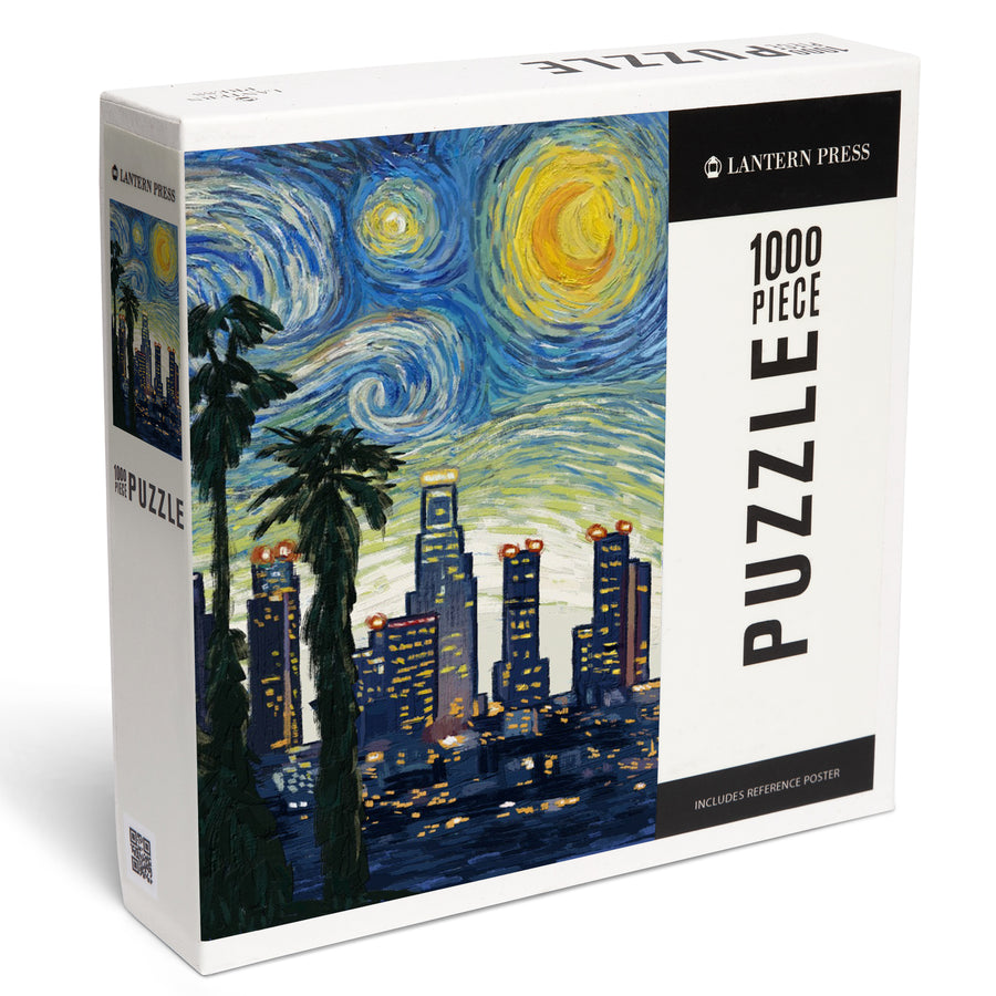 Los Angeles, California, Skyline, Starry Night City Series, Jigsaw Puzzle Puzzle Lantern Press 