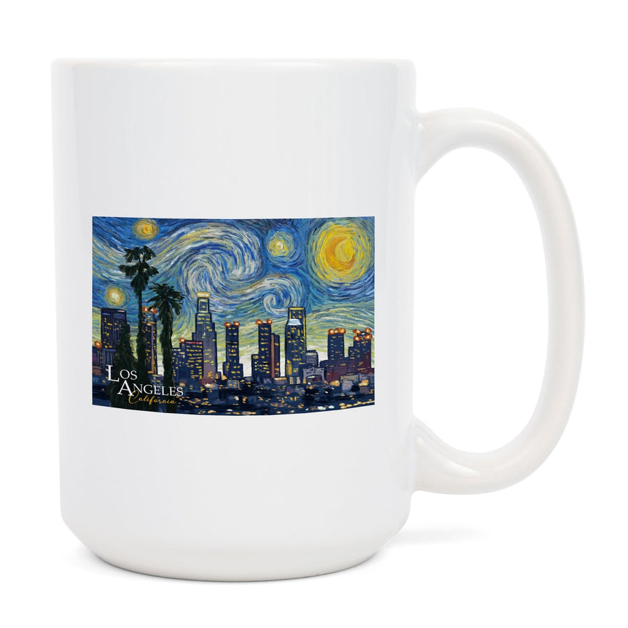 Los Angeles, California, Starry Night Series, Lantern Press Artwork, Ceramic Mug Mugs Lantern Press 