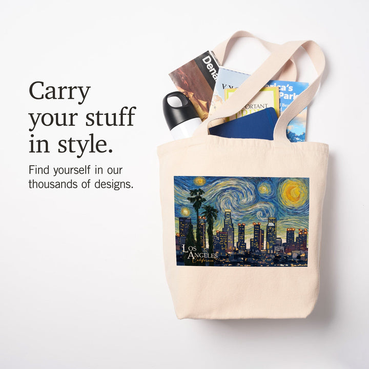 Los Angeles, California, Starry Night Series, Tote Bag Totes Lantern Press 