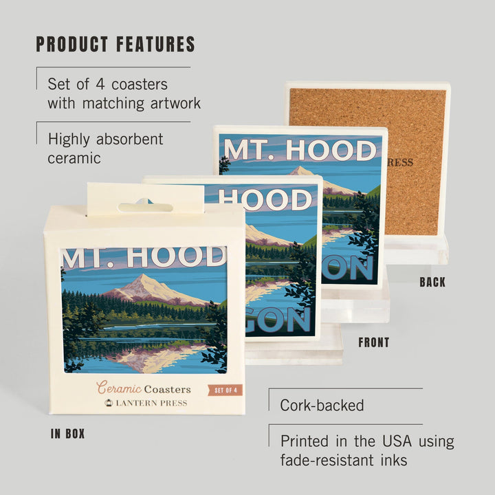 Lost Lake, Oregon, Mt. Hood, Coasters Coasters Lantern Press 