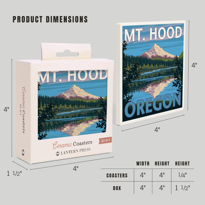 Lost Lake, Oregon, Mt. Hood, Coasters Coasters Lantern Press 