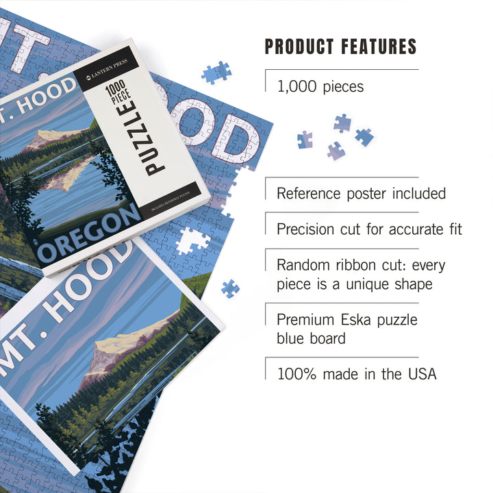 Lost Lake, Oregon, Mt. Hood, Jigsaw Puzzle Puzzle Lantern Press 