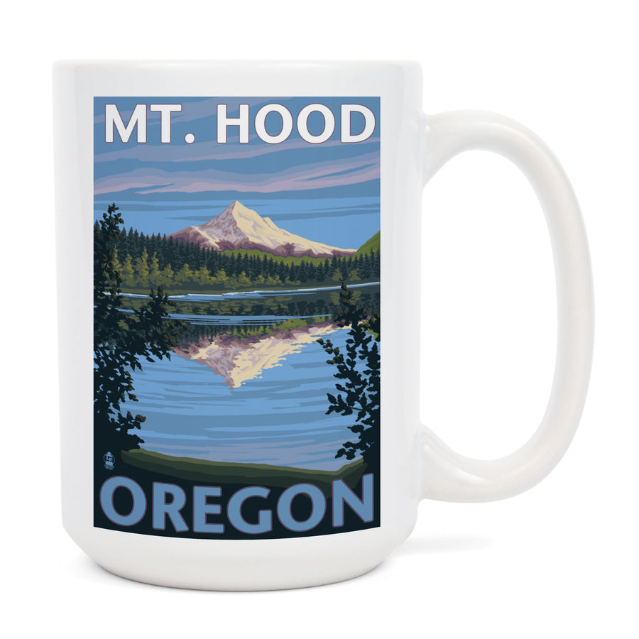 Lost Lake, Oregon, Mt. Hood, Lantern Press Artwork, Ceramic Mug Mugs Lantern Press 