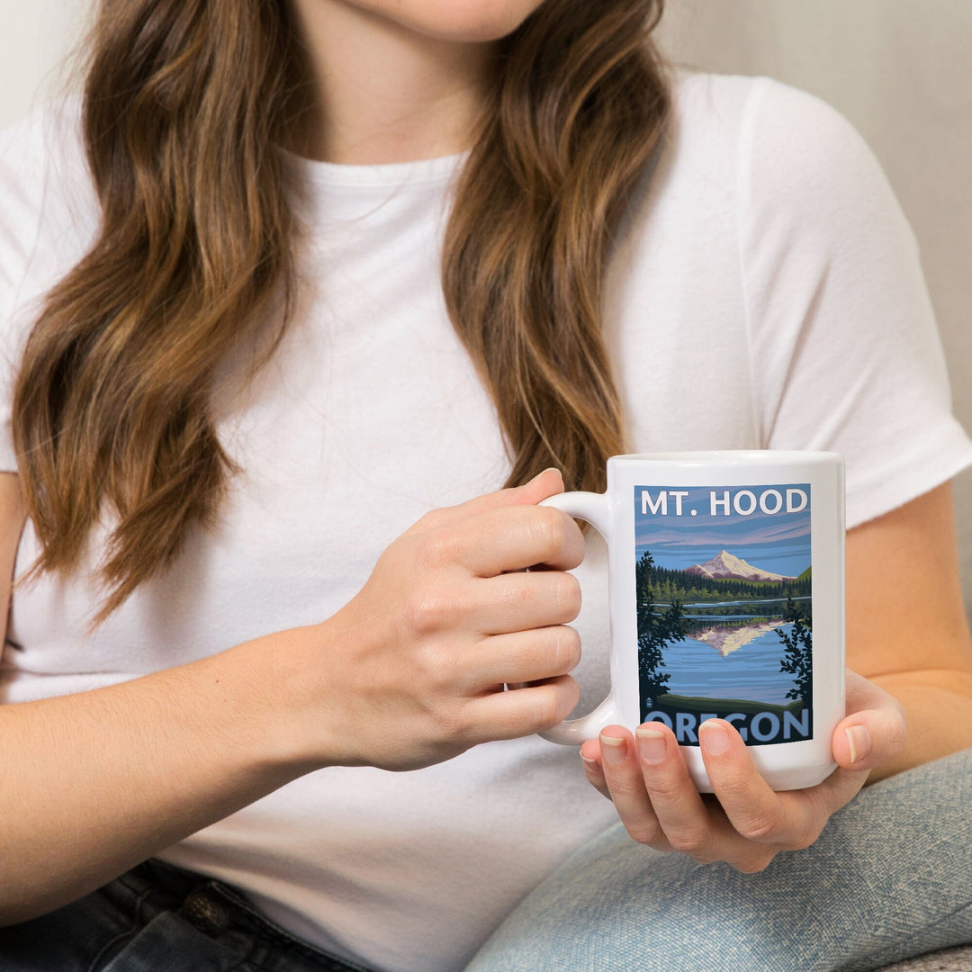 Lost Lake, Oregon, Mt. Hood, Lantern Press Artwork, Ceramic Mug - Lantern Press