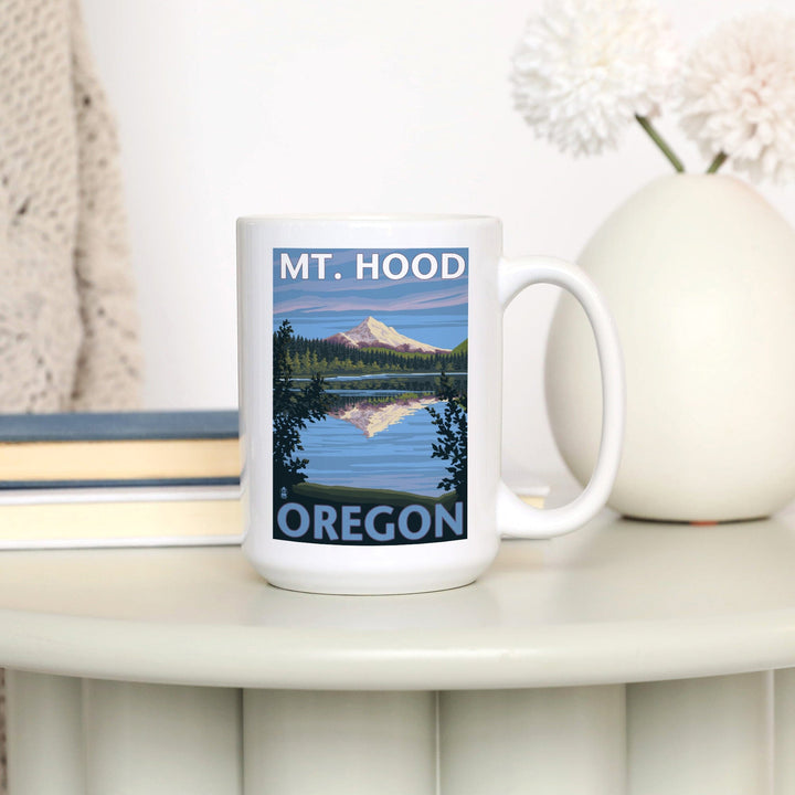 Lost Lake, Oregon, Mt. Hood, Lantern Press Artwork, Ceramic Mug - Lantern Press