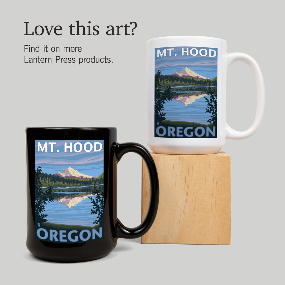 Lost Lake, Oregon, Mt. Hood, Lantern Press Artwork, Ceramic Mug - Lantern Press