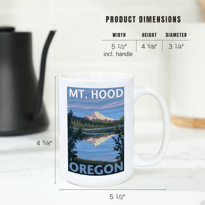 Lost Lake, Oregon, Mt. Hood, Lantern Press Artwork, Ceramic Mug - Lantern Press