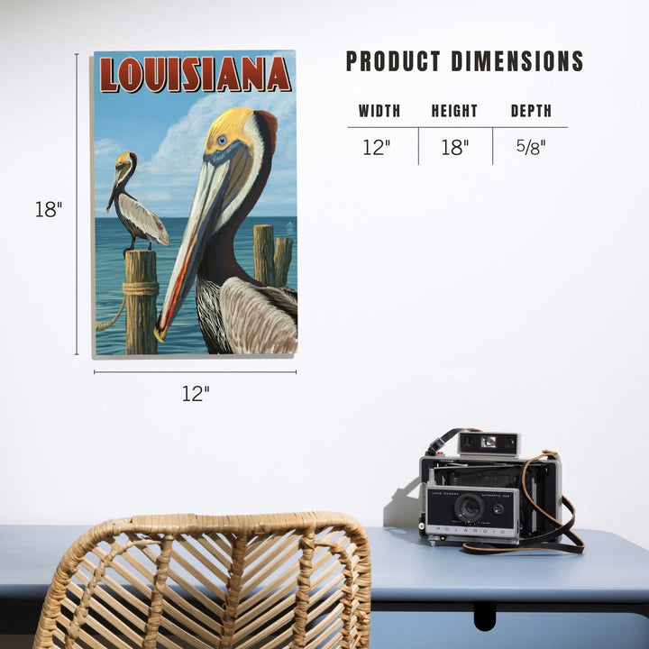 Louisiana, Brown Pelicans, Lantern Press Artwork, Wood Signs and Postcards Wood Lantern Press 