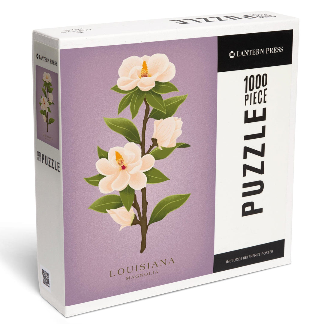 Louisiana, Vintage Flora, State Series, Magnolia, Jigsaw Puzzle Puzzle Lantern Press 