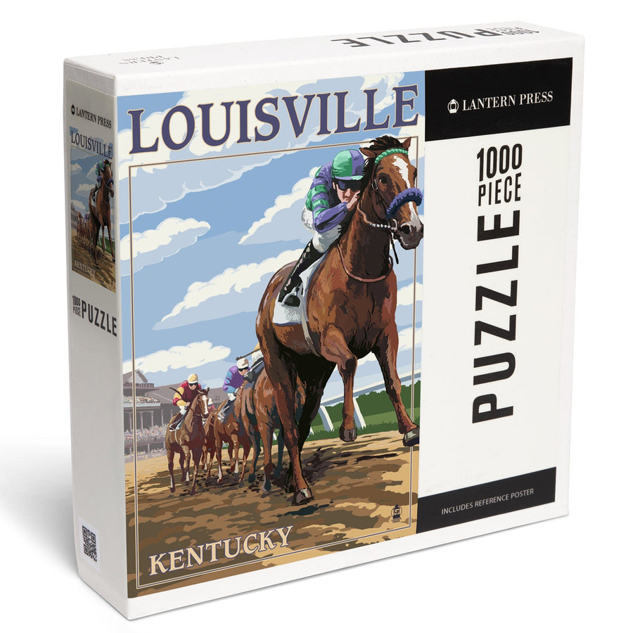Louisville, Kentucky, Horse Racing Track Scene, Jigsaw Puzzle Puzzle Lantern Press 
