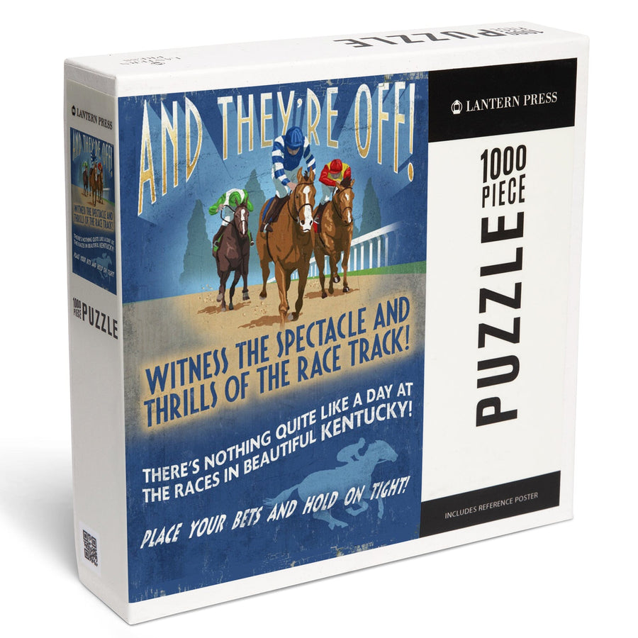 Louisville, Kentucky, Horse Racing Vintage Sign, Jigsaw Puzzle Puzzle Lantern Press 