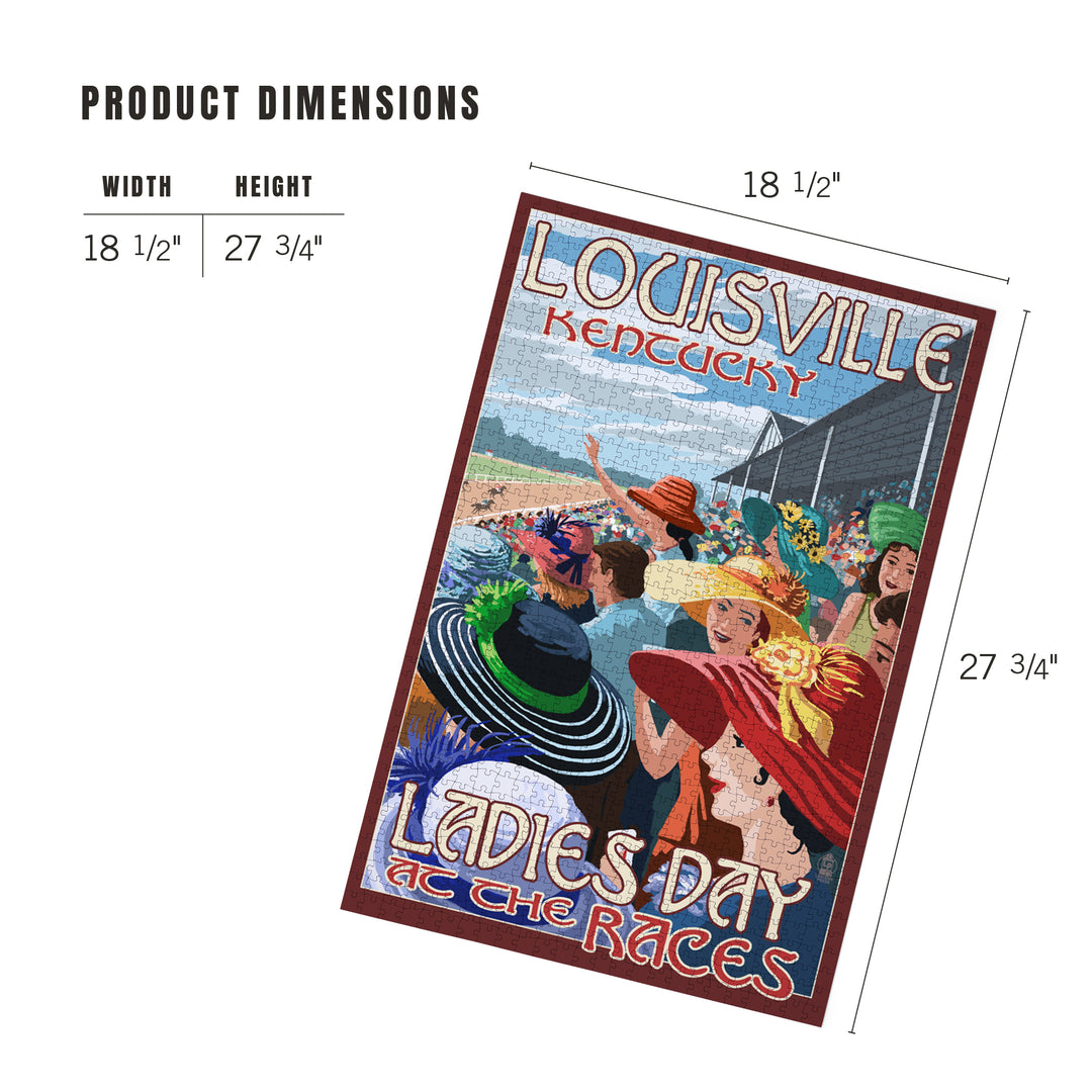 Louisville, Kentucky, Ladies Day at the Track Horse Racing, Jigsaw Puzzle Puzzle Lantern Press 