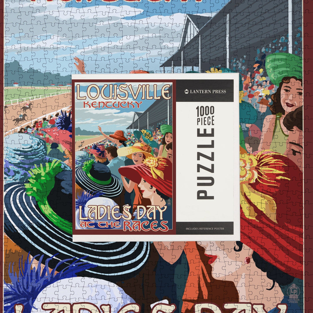 Louisville, Kentucky, Ladies Day at the Track Horse Racing, Jigsaw Puzzle Puzzle Lantern Press 