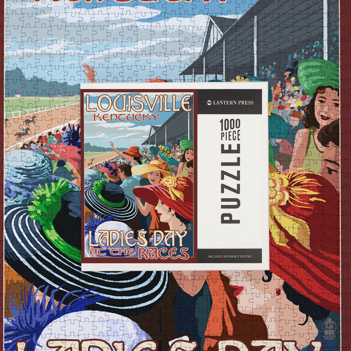 Louisville, Kentucky, Ladies Day at the Track Horse Racing, Jigsaw Puzzle Puzzle Lantern Press 