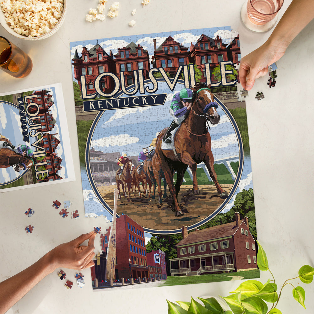 Louisville, Kentucky, Montage Scenes, Jigsaw Puzzle Puzzle Lantern Press 