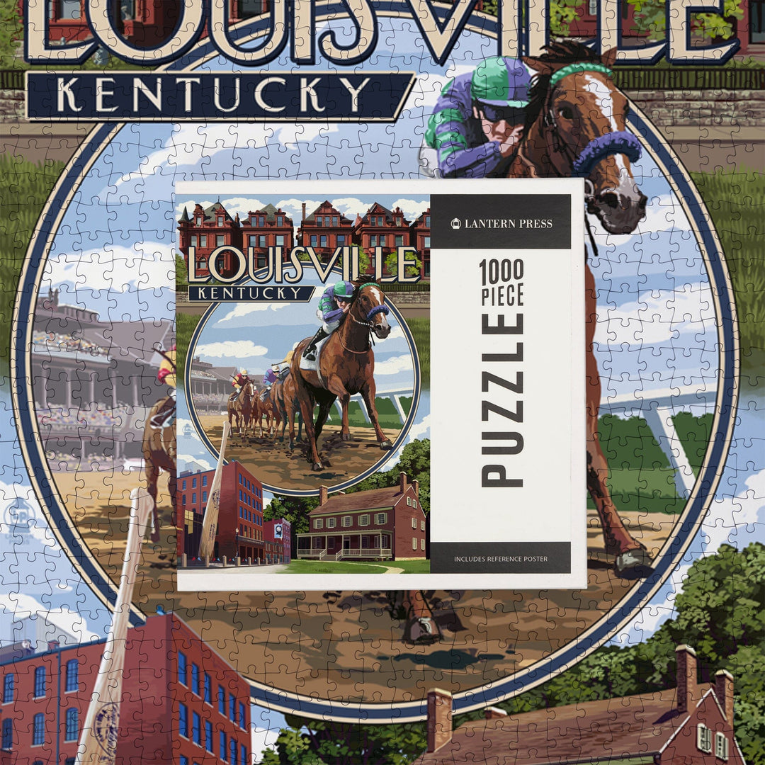 Louisville, Kentucky, Montage Scenes, Jigsaw Puzzle Puzzle Lantern Press 
