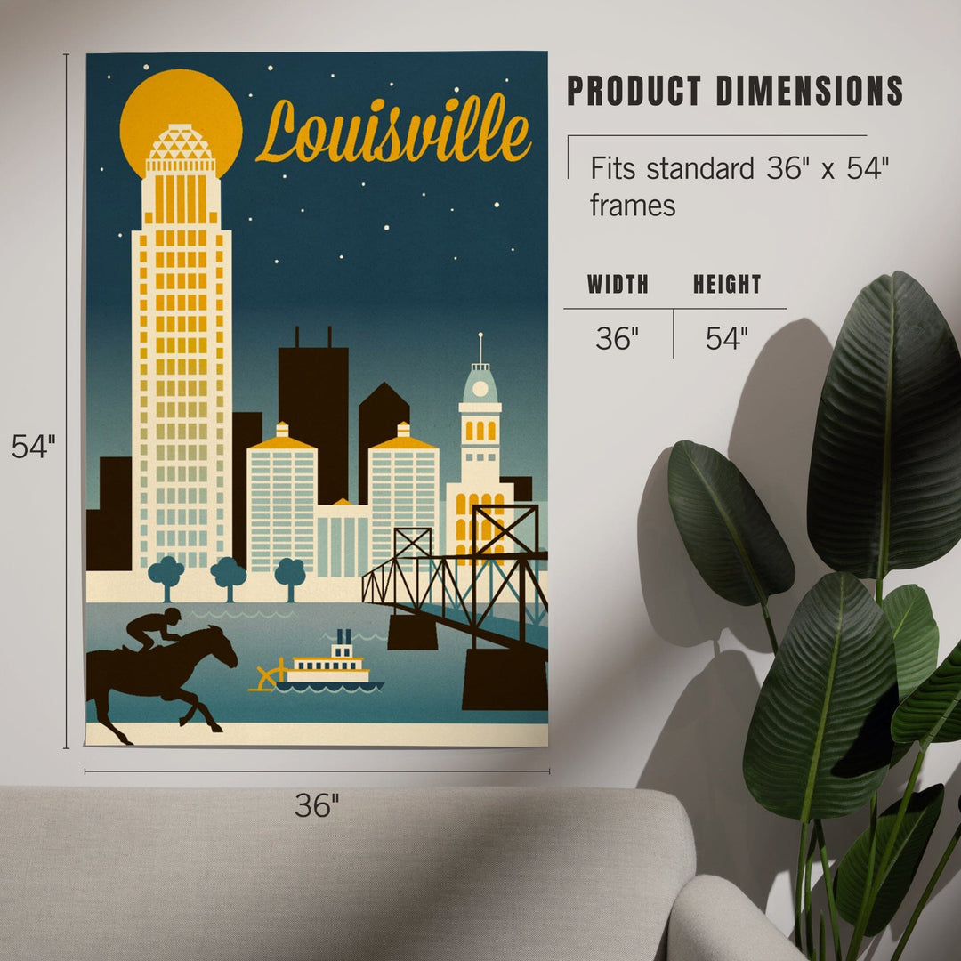 Louisville, Kentucky, Retro Skyline Classic Series, Art & Giclee Prints Art Lantern Press 