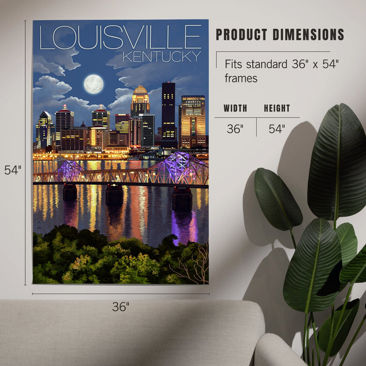 Louisville, Kentucky, Skyline at Night, Art & Giclee Prints Art Lantern Press 