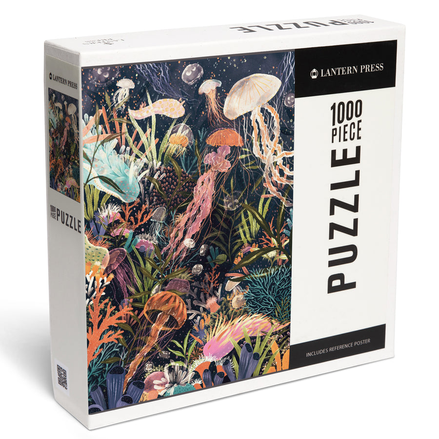Luminescent World, Jellyfish, Jigsaw Puzzle Puzzle Lantern Press 