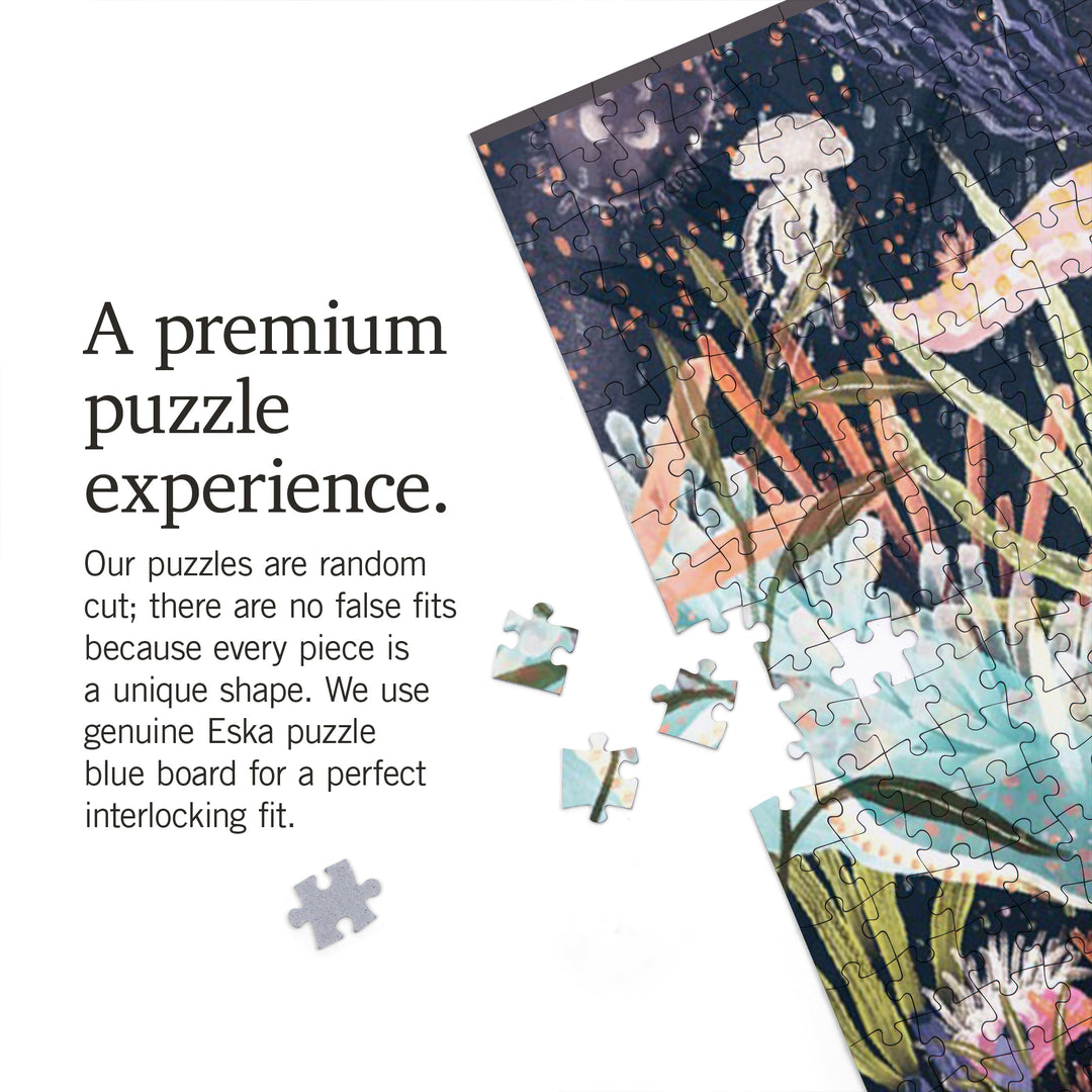 Luminescent World, Jellyfish, Jigsaw Puzzle Puzzle Lantern Press 