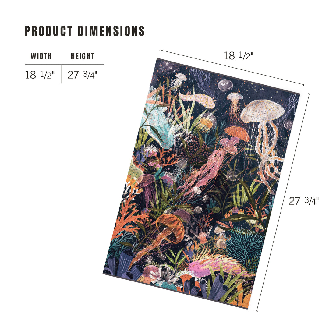 Luminescent World, Jellyfish, Jigsaw Puzzle Puzzle Lantern Press 