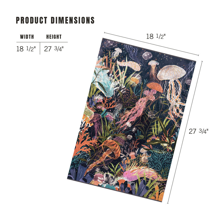 Luminescent World, Jellyfish, Jigsaw Puzzle Puzzle Lantern Press 