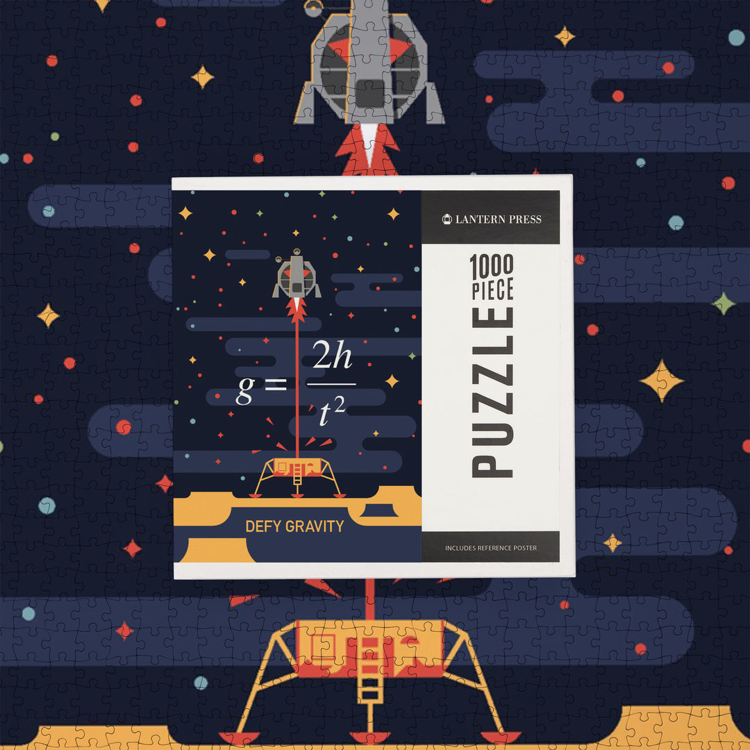 Lunar Lander, Defy Gravity, Jigsaw Puzzle Puzzle Lantern Press 