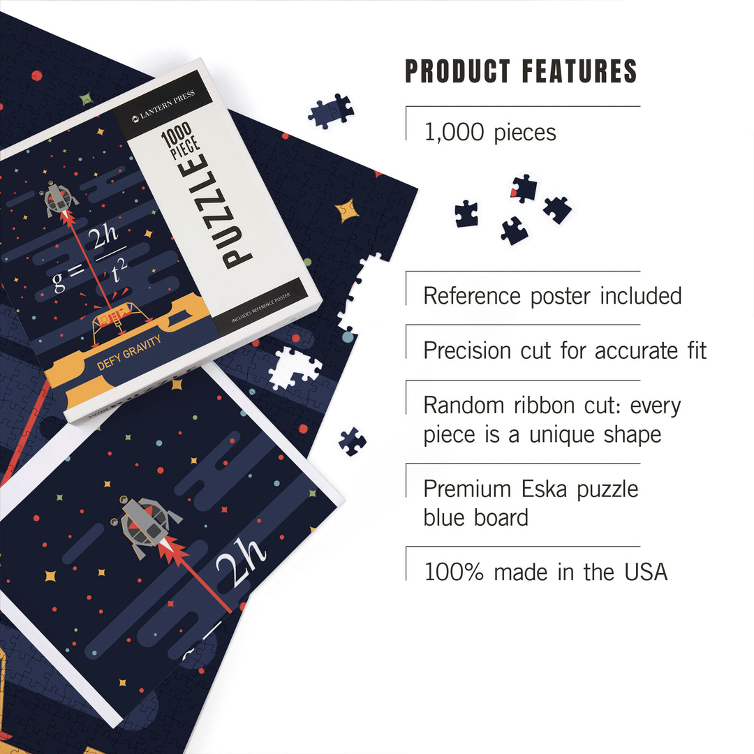 Lunar Lander, Defy Gravity, Jigsaw Puzzle Puzzle Lantern Press 