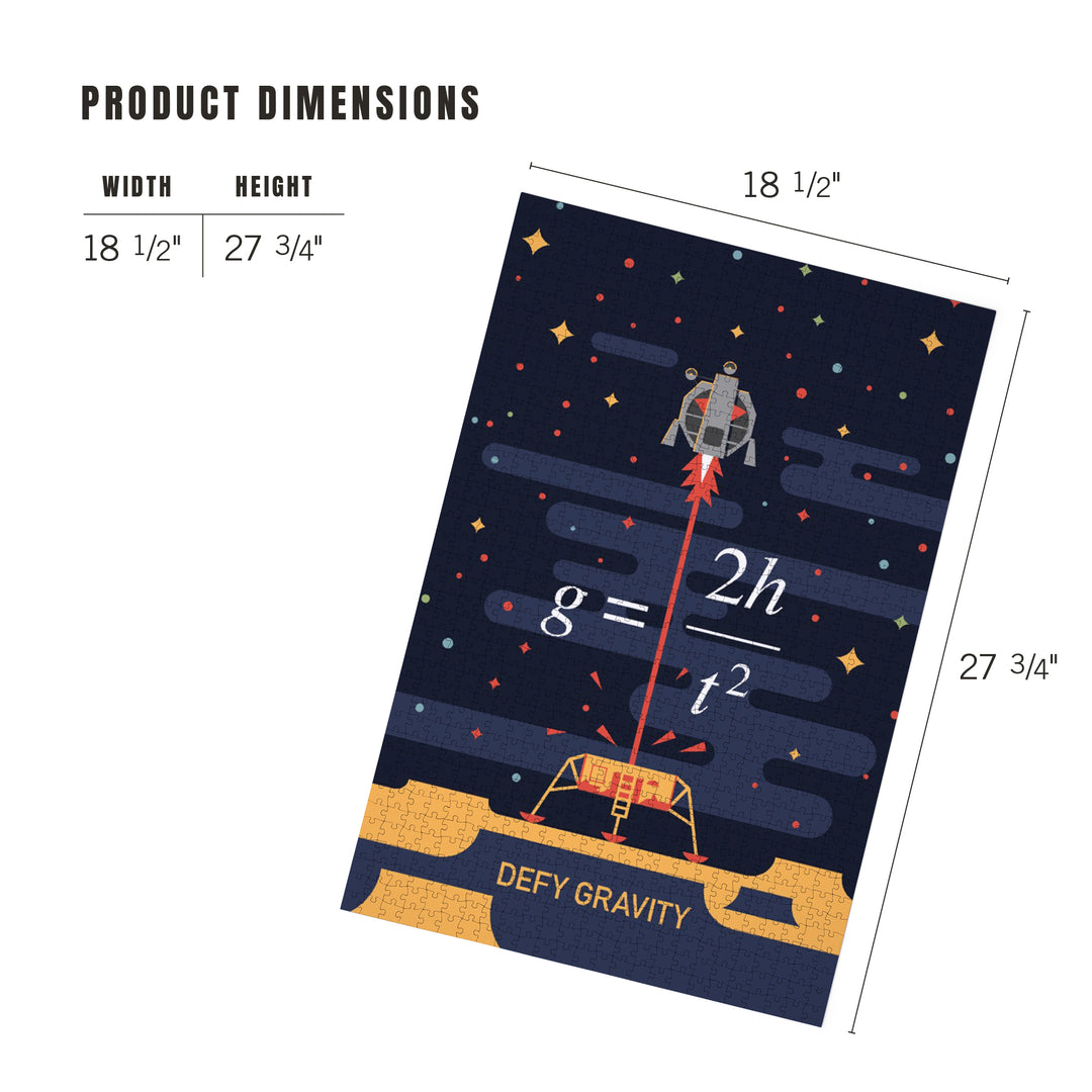 Lunar Lander, Defy Gravity, Jigsaw Puzzle Puzzle Lantern Press 