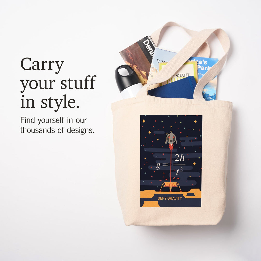 Lunar Lander, Defy Gravity, Tote Bag Totes Lantern Press 