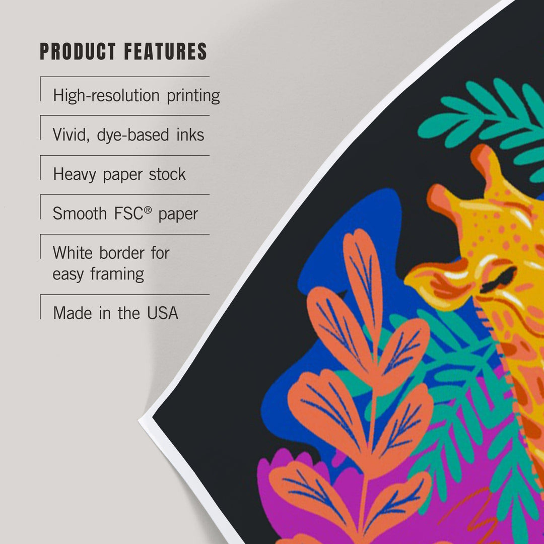 Lush Environment Collection, Giraffe and Foliage, Art & Giclee Prints Art Lantern Press 