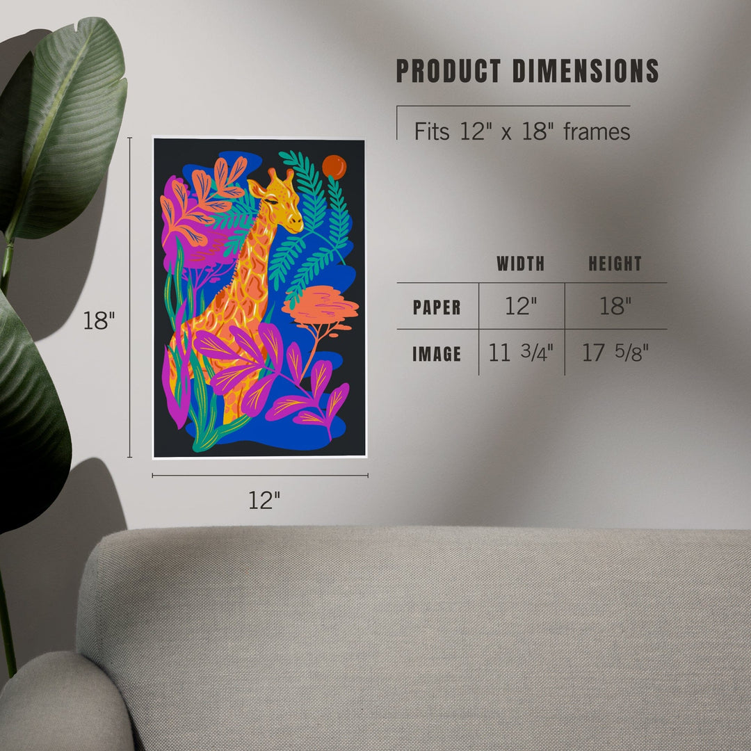 Lush Environment Collection, Giraffe and Foliage, Art & Giclee Prints - Lantern Press